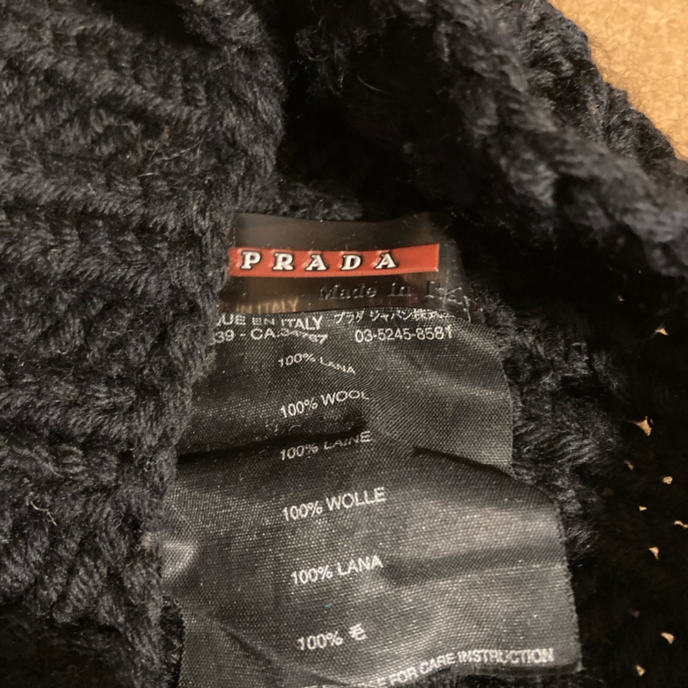 Prada wool hat with pompom , col. Black O/S